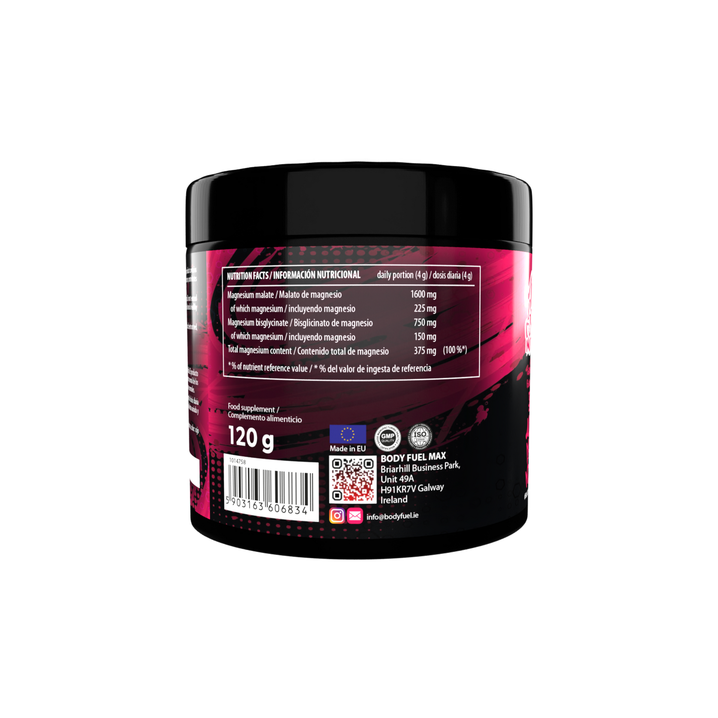 Meow Squad Nutrition Magnesium Powder 120g - Dual Malate & Bisglycinate Complex - BB 12.09.2026 (Raspberry) + FREE Ashwagandha