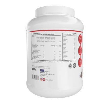 Premium Whey Protein 900g Chocolate flavour container - Body Fuel Max Galway