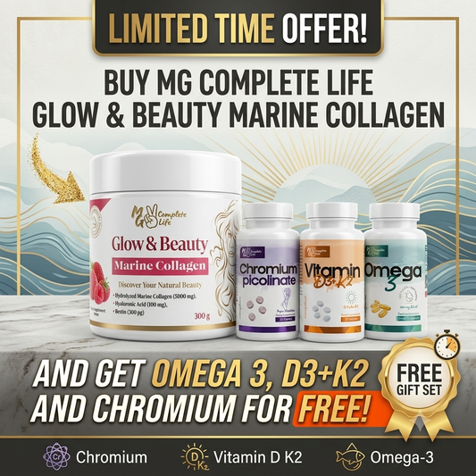 MG Complete Life Marine Collagen Glow & Beauty 300g + FREE Gift Set