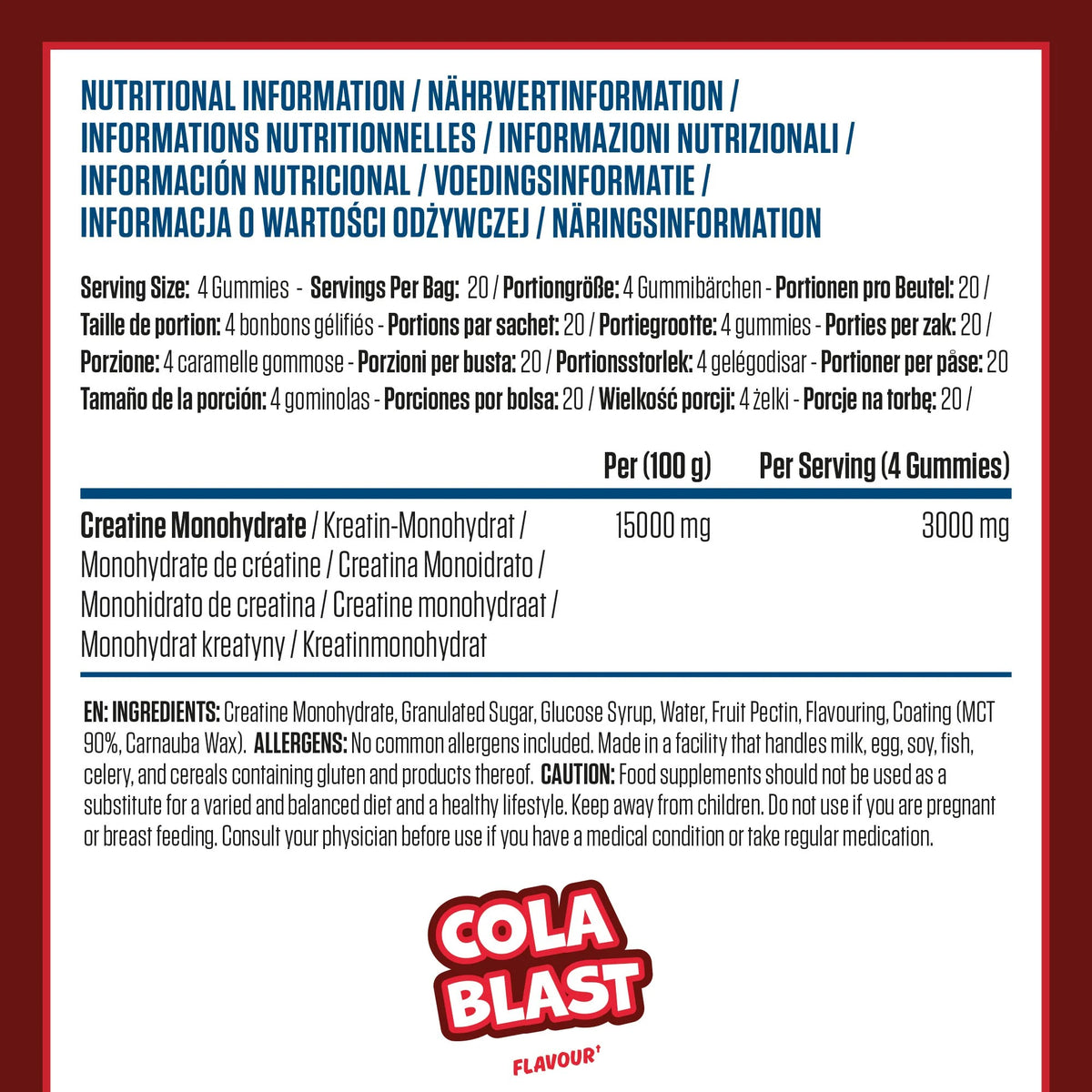 Applied Nutrition Creatine Monohydrate Gummies – 80 Gummies