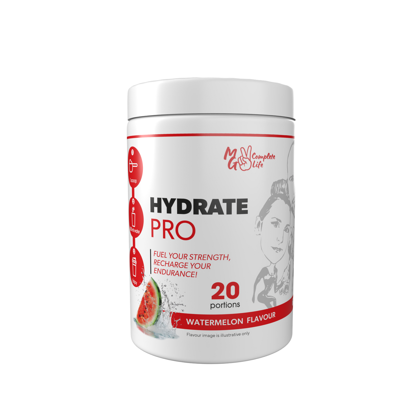 "Hydrate Pro 630g watermelon flavour front label
