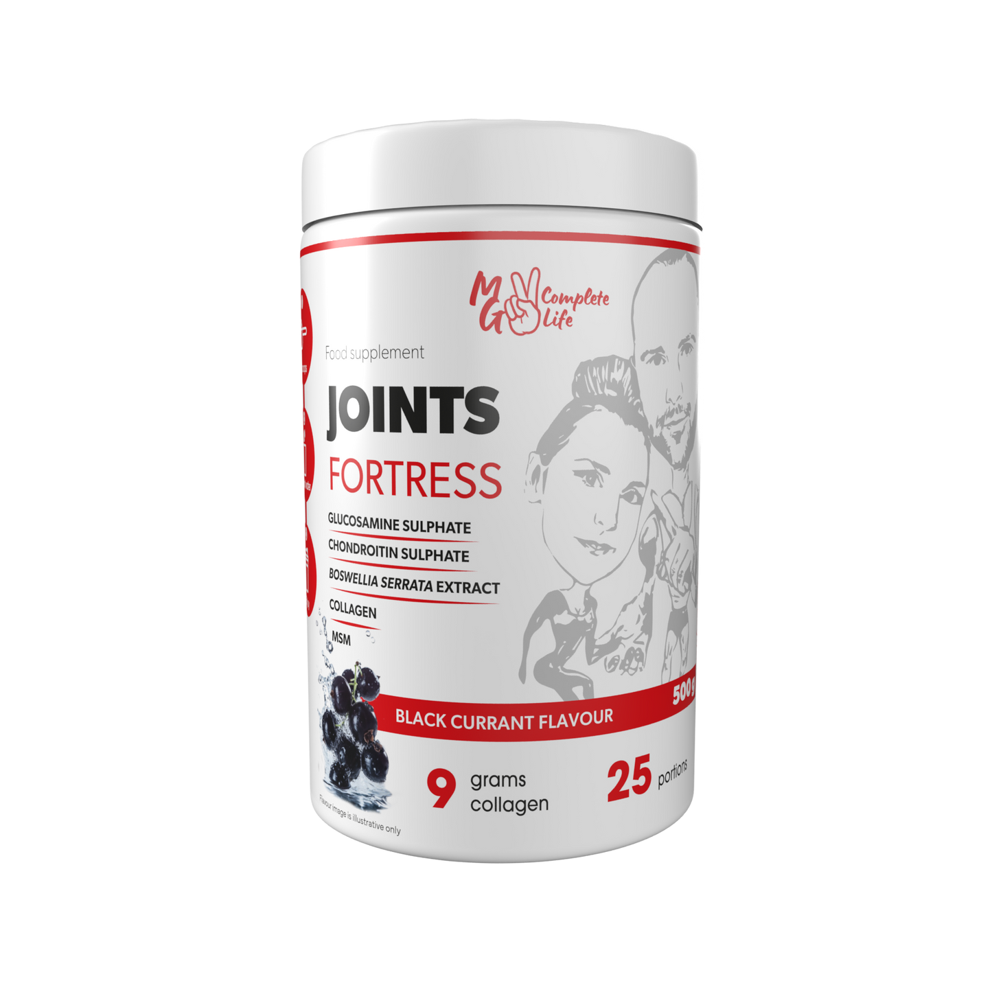 Joint Fortress 500g blackcurrant flavour front label