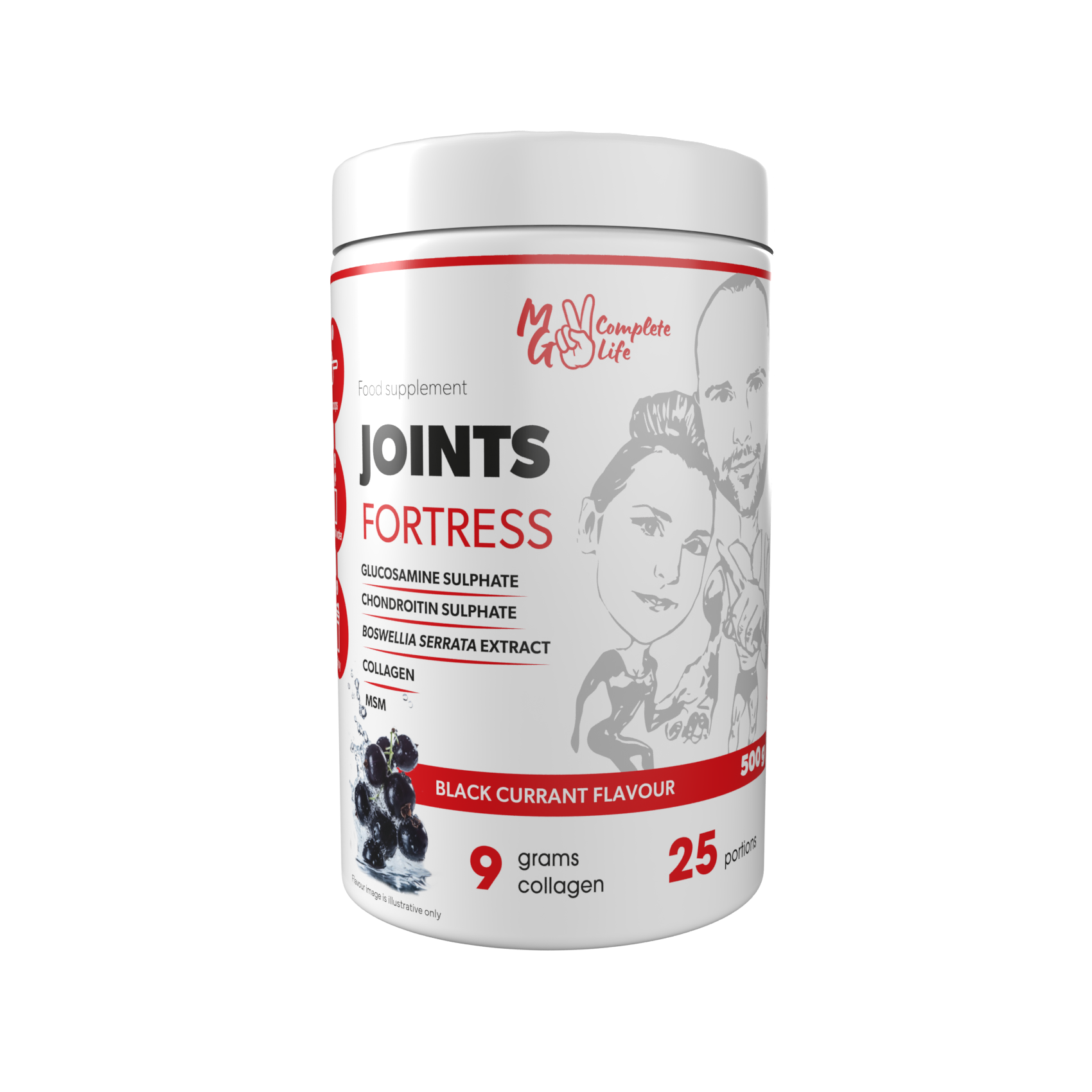 Joint Fortress 500g blackcurrant flavour front label