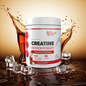 MG Complete Life Creatine Monohydrate Neutral 300g cola flavour tube , next to ice rocks